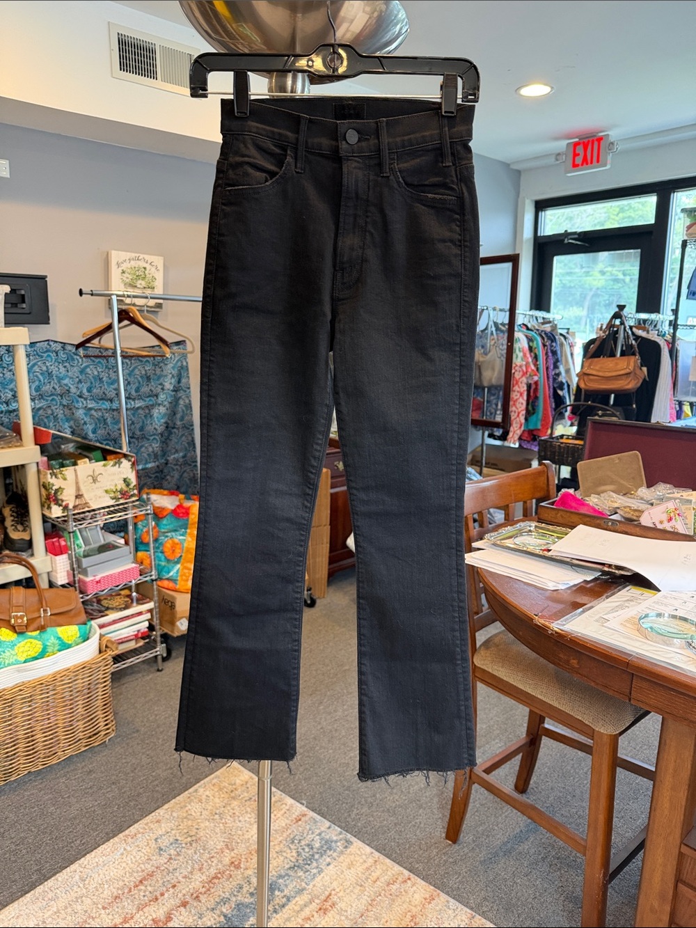 MOTHER The Hustler Ankle Fray Black Jeans Size 24 NWT Normcore